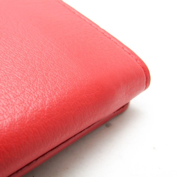 Balenciaga Papier Mini Wallet 391446 Women's Leather Wallet (tri-fold) Red Color - Picture 13 of 16